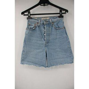 levis womens 25 ribcage straight button fly high rise jean shorts denim pockets